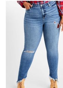 RIP AND REPAIR SKINNY JEANS. Ashley Stewart Plus Size FULL-FIGURED FASHION.